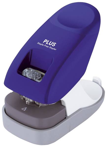 Heftmaschine blau, klammerloses Heften und Lochen gleichzeitig