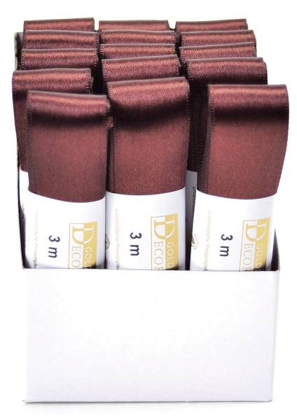 GOLDINA Doppelsatinband 25mmx3m braun 1172025701503