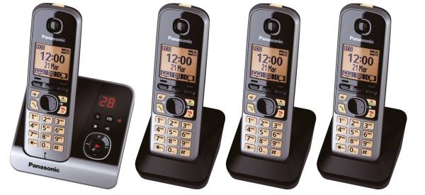 Telefon KX TG6724GB schnurlos titan schwarz