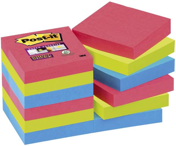 Haftnotiz Notes Jewel Pop Collection, 51 x 51 mm, rot, grün, blau