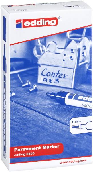 3300 Permanentmarker nachfüllbar, 1 5 mm, Box mit 10 Farben