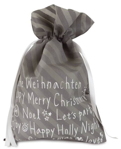Weihn.Sack mit Text grau 9635 H45xB30cm