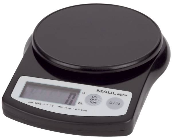 Briefwaage alpha, 2000 g, 1 g, 137 x 36 x 188 mm, schwarz