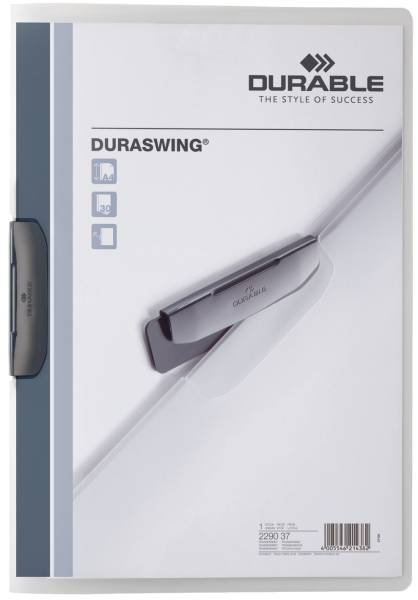 Klemm Mappe DURASWING A4, transparent graphit®