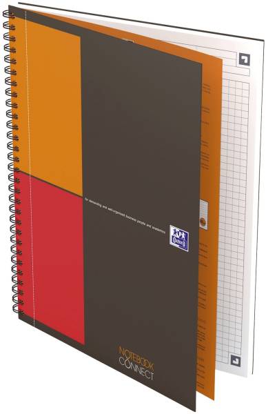 Notebook Connect Collegeblock, B5, kariert, 80 Blatt, Hardcover, 4 Eckmarkierungen zum scannen