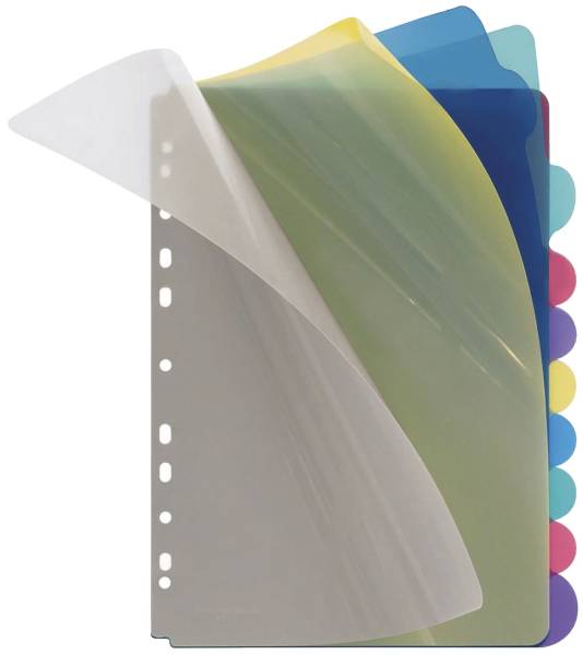 Register blanko, PP, A4, 10 Blatt, farbig