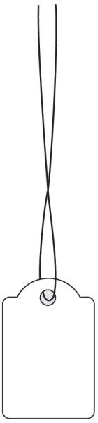 6933 Hängeetiketten 18x28 mm, mit weißem Faden, 1000 Stück