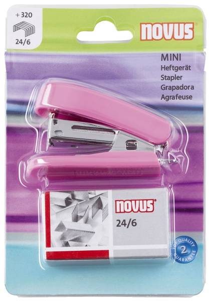 NOVUS Minihefter +Klammern pink 020-1910 BLIMINI69