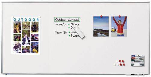 Whiteboardtafel Premium Plus 200 x 100 cm, weiß, magnethaftend, Wandmontage