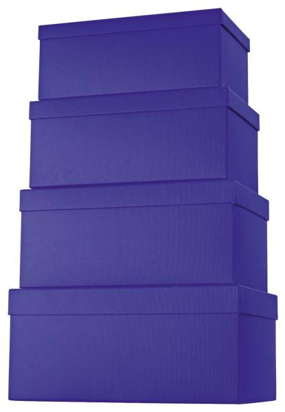 Geschenkkarton 4 tlg , hoch, dunkelblau