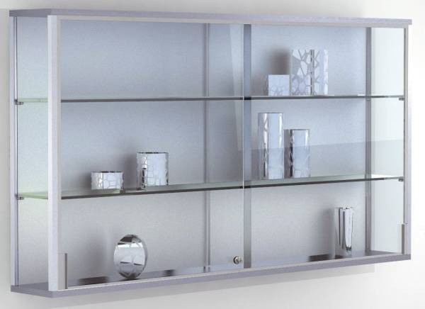 LINK Vitrine 2 Böden silber V158 150x80x20