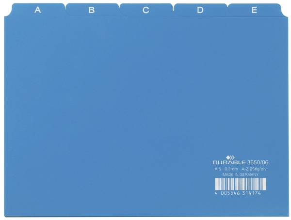 Leitregister A Z DIN A5 quer, blau