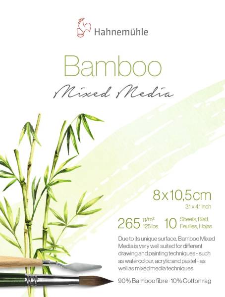HAHNEMÜHLE Zeichenblock Bamboo 265g/m² naturweiß 10603074 8x10,5cm 10 Blatt