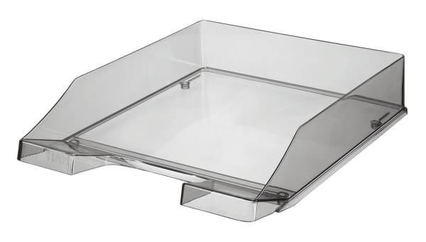 Briefkorb KLASSIK A4, grau transparent