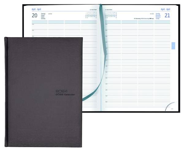 GÜSS Buchkalender A4 1T=1S schwarz 58990 21x30cm 1St.E.
