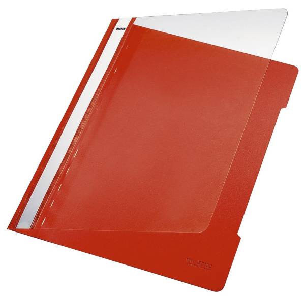 4191 Schnellhefter A4, langes Beschriftungsfeld, PVC, hellrot