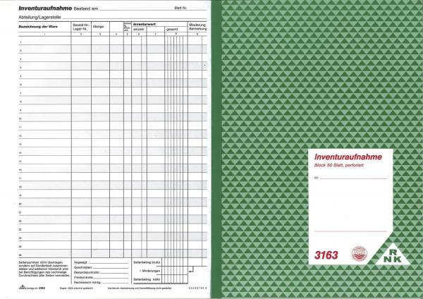 Inventuraufnahme Block, 50 Blatt, DIN A4