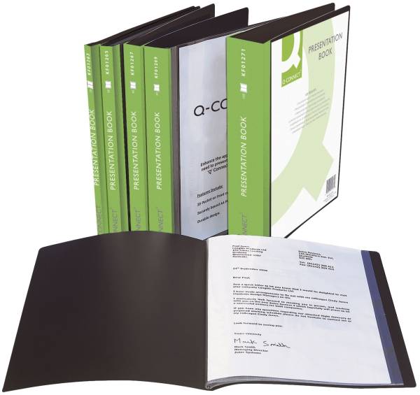 Q-CONNECT Sichtmappe Panorama schwarz KF01271 100 Hüllen