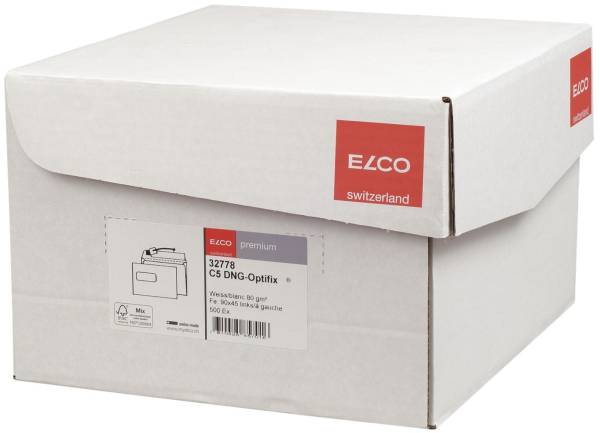 Briefumschlag Office Box mit Deckel C5, weiß, haftklebend, mit Fenster, 80 g qm, 500 Stück