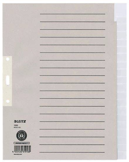 1220 Register Tauenpapier, A4 Überbreite, 20 Blatt, grau