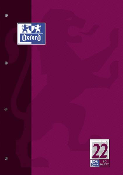 Arbeitsblock Lin 22 A4, 50 Blatt, 90 g qm, 4 fach Lochung
