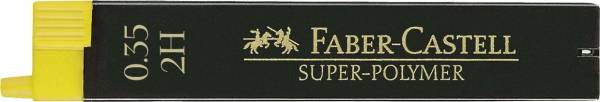 Feinmine SUPER POLYMER, 0,35 mm, 2H, tiefschwarz, 12 Minen