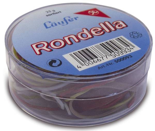 RONDELLA Gummiringe in der Dose Ø40mm, 25g, rot