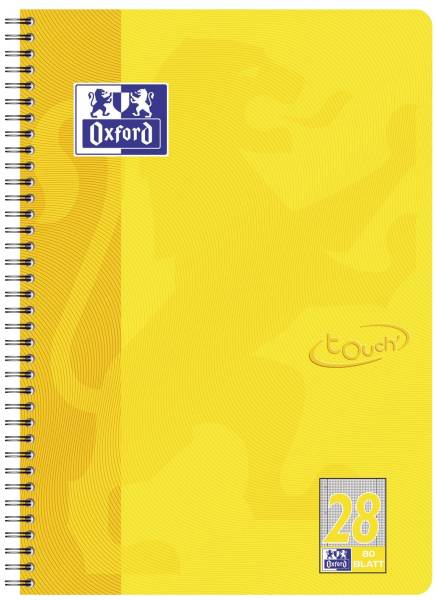 Collegeblock Touch Lin 28 A4, 80 Blatt, 90 g qm, 4 fach Lochung, sonnengelb