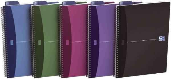Office Spiralbuch A6, 5 mm kariert, 90 Blatt, sortiert